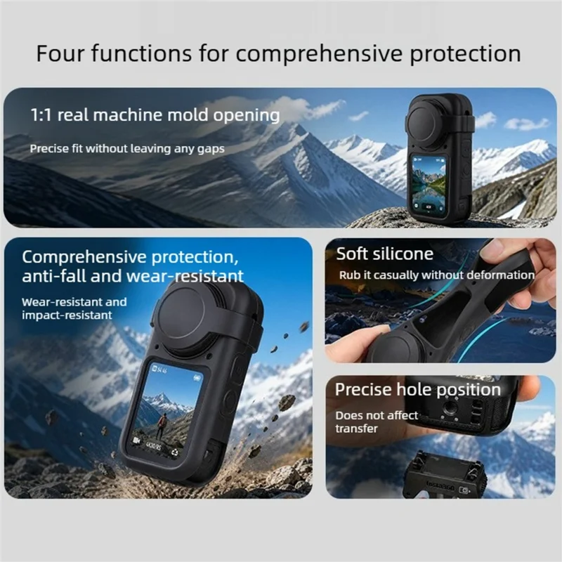 Étui de protection en silicone antichoc pour Insta360 X6 avec capuchon d'objectif
