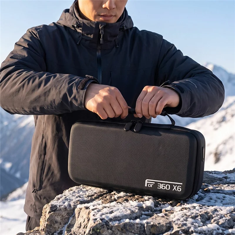 For Insta360 X6 Hard Shell Camera Storage Case EVA Organizer Bag with Handle - Black