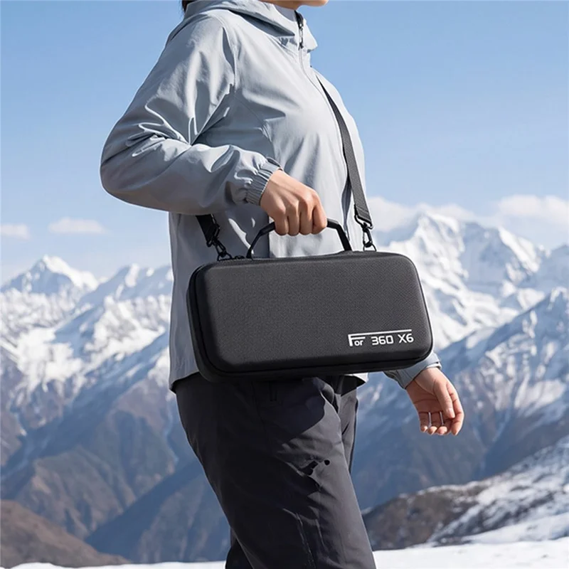 For Insta360 X6 Hard Shell Camera Storage Case EVA Organizer Bag with Handle - Black