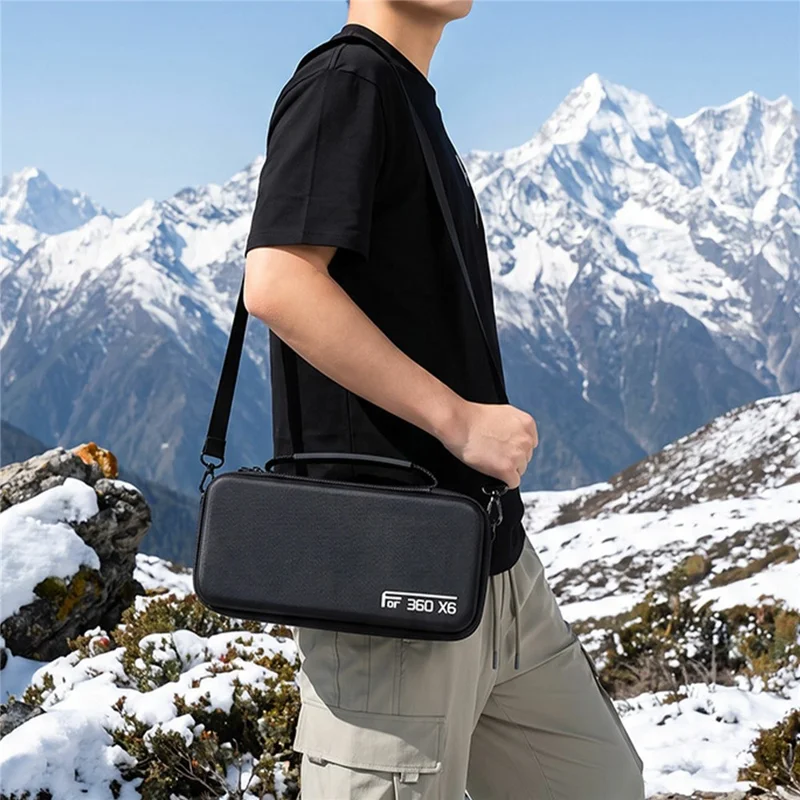 For Insta360 X6 Hard Shell Camera Storage Case EVA Organizer Bag with Handle - Black