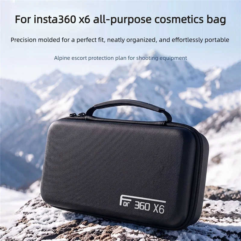 For Insta360 X6 Hard Shell Camera Storage Case EVA Organizer Bag with Handle - Black