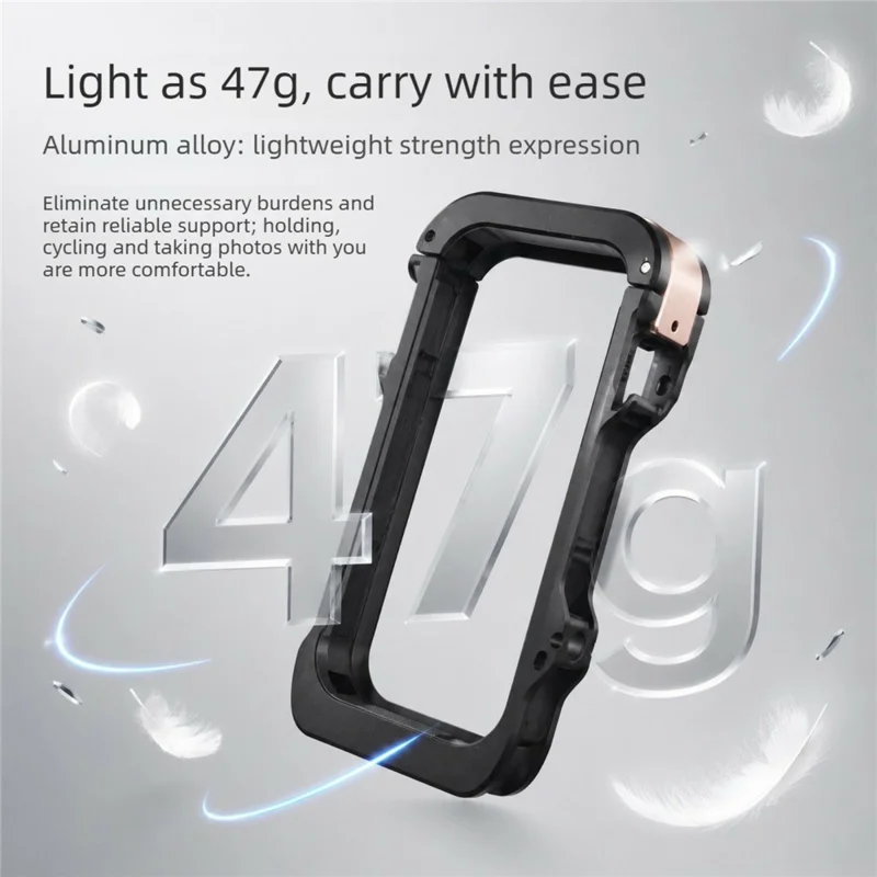 For Insta360 X6 Aluminum Alloy Camera Cage Quick Release Frame with Dual 1 / 4 Screw Holes - Black