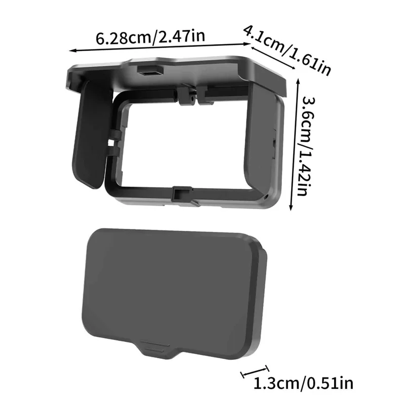 Screen Hood for DJI Osmo Pocket 4P  /  4  /  3 Anti-Glare Folding Screen Protective Cover - Black