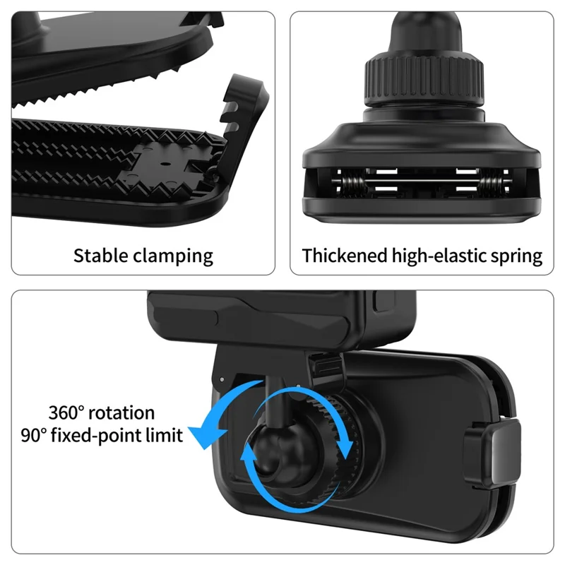 Magnetic Quick Release Backpack Clip for Insta360 Ace / Ace Pro / Ace Pro 2 / X5 360 Degree Rotating Pan-Tilt Camera Mount - Black