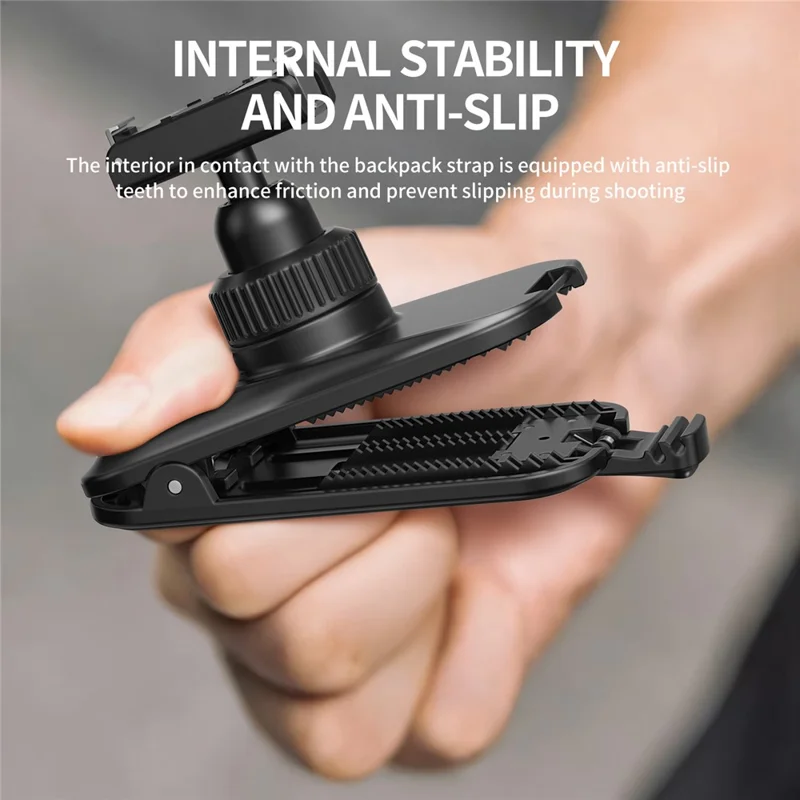 Para DJI Osmo Nano / Action 6 Suporte Magnético com Clipe para Mochila Ajustável 360° com Libertação Rápida - Preto