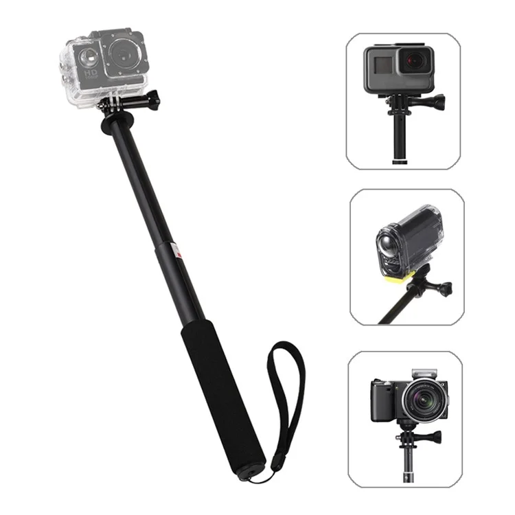 Perche à selfie en alliage d'aluminium de 29 pouces de long pour GoPro Hero9 8 7 6 5 Sjcam Sj8 Yi 4K Eken H9