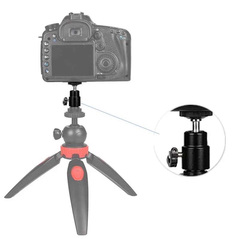 1/4" Screw Mini Hot Shoe Ball Head Flash Bracket Holder Mount for Camera Tripod