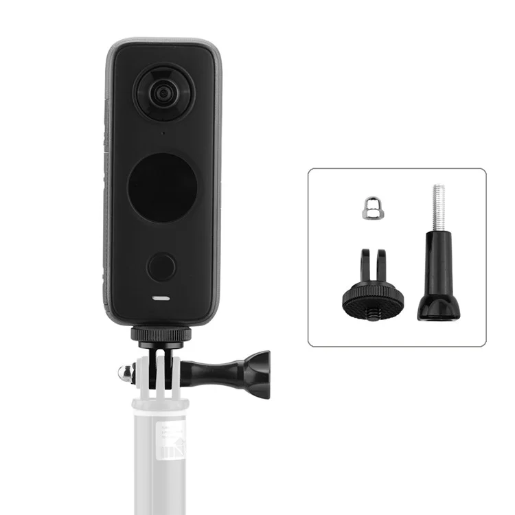 Para Insta360 One X2 / X Panoramic Cámara Adaptador Cabezal De Conversión + Tornillo Largo - Negro