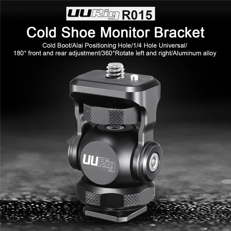 UURig R015 Vlogger Monitor Mount Adapter Cold Shoe Ballhead Monitor Bracket Mic Holder