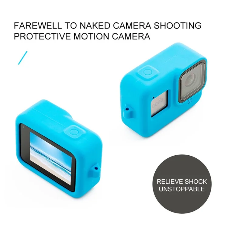 Silicone Protective Case for GoPro Hero 8 with Lanyard Action Camera Accessories - Black