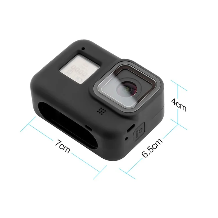 Silicone Protective Case for GoPro Hero 8 with Lanyard Action Camera Accessories - Black