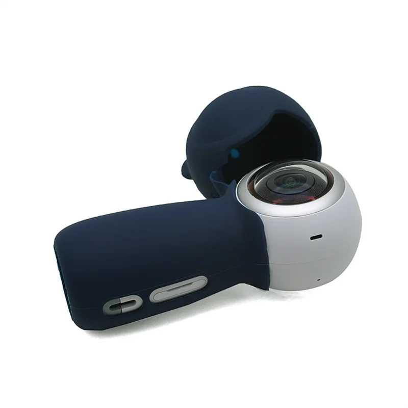 Full Body Drop-proof Soft Silicone Protective Cover Case for Samsung Gear 360 (2017) Panoramic 4K Sports Camera - Midnight Blue