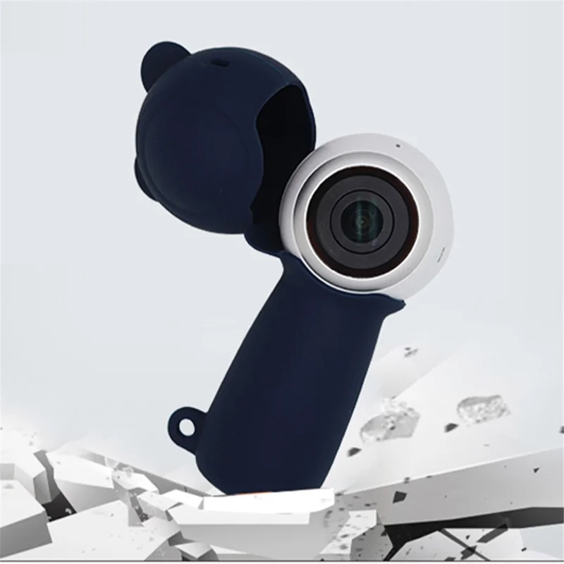 Full Body Drop-proof Soft Silicone Protective Cover Case for Samsung Gear 360 (2017) Panoramic 4K Sports Camera - Midnight Blue