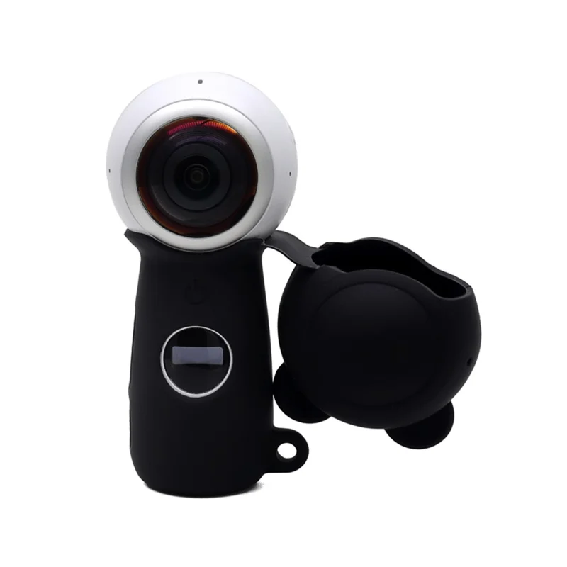 Full Body Drop-proof Soft Silicone Protective Cover Case for Samsung Gear 360 (2017) Panoramic 4K Sports Camera - Black