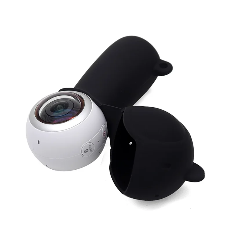 Full Body Drop-proof Soft Silicone Protective Cover Case for Samsung Gear 360 (2017) Panoramic 4K Sports Camera - Black