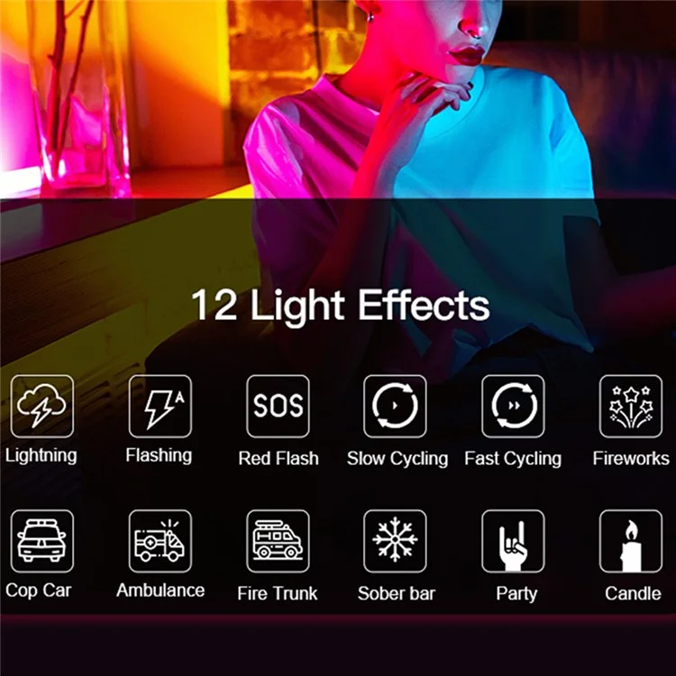 LUXCEO P8 RGB Video Stick Light IP68 Waterproof Full Color Fill Light 36000 Color Adjustable Photography Light Bar Support Cell Phone APP/2.4G Remote Control - Black/White