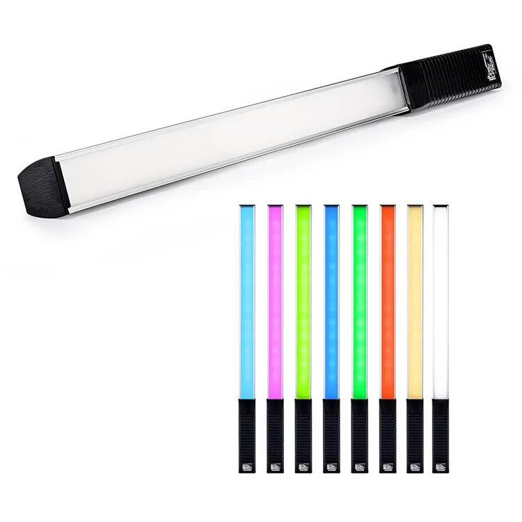 Luxceo Q508A 8-farbfotografie RGB Fülllicht Leuchte Einstellbare Farbtemperatur Handheld Video Light - Schwarz-weiss