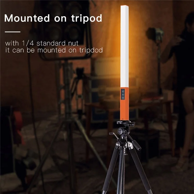 LUXCEO Q508D Portable LED Fill Light Handheld Stick Video Light Dual Color Temperature Adjustable Photography Light - Orange/White