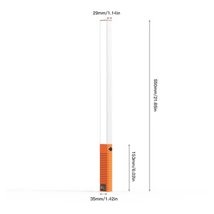 Luxceo Q508D LED Portatile Light Light Holdhell ​​stick Luce a Doppia Temperatura a Doppio Colore Motografia Motografia Regolabile - Arancione/bianco