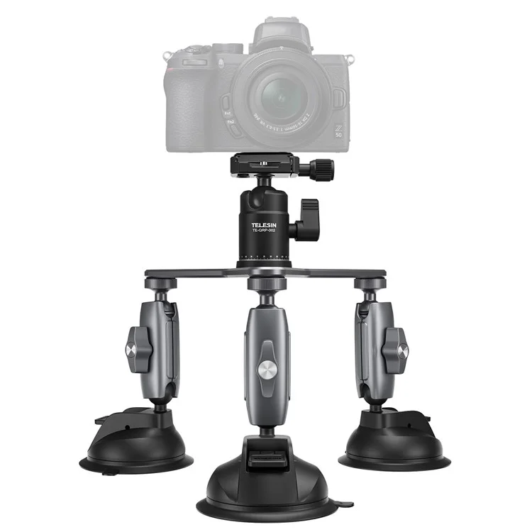 TELESIN TE-TSB-001 Three Suction Cups Action Camera Tripod Mount Bracket Holder Photography Stand for Gopro/Insta360