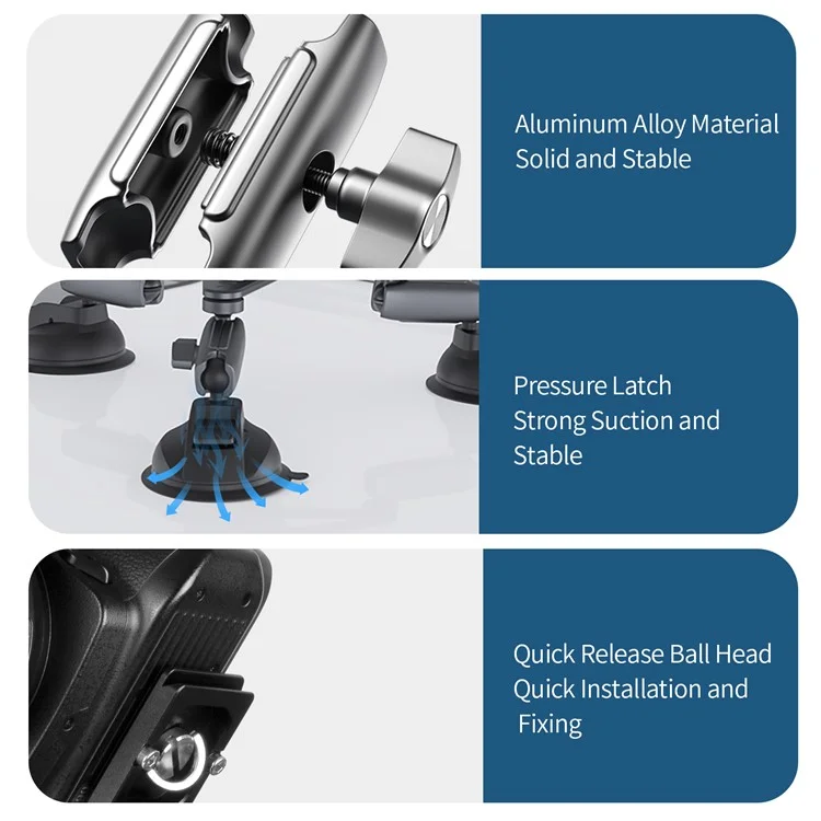 TELESIN TE-TSB-001 Three Suction Cups Action Camera Tripod Mount Bracket Holder Photography Stand for Gopro/Insta360