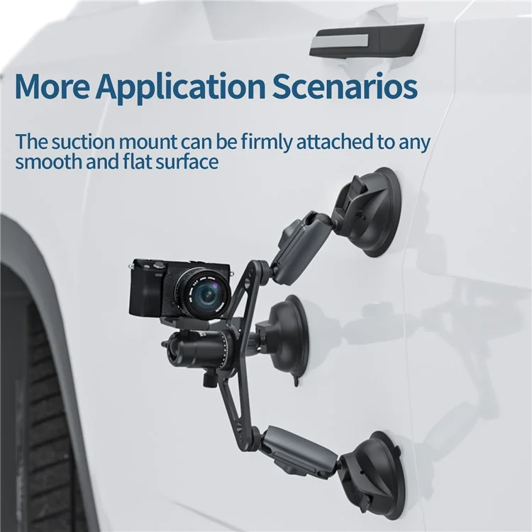 TELESIN TE-TSB-001 Three Suction Cups Action Camera Tripod Mount Bracket Holder Photography Stand for Gopro/Insta360