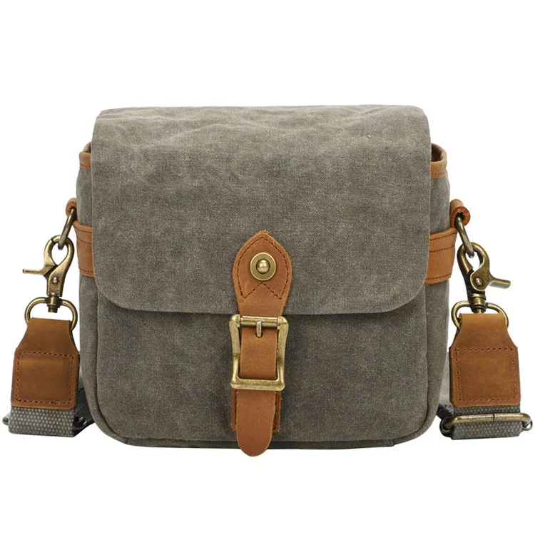 K-67 Canvas Camera Bag Practical Case Padded Camera Shoulder Bag for Sony A6000 A7R - Army Green