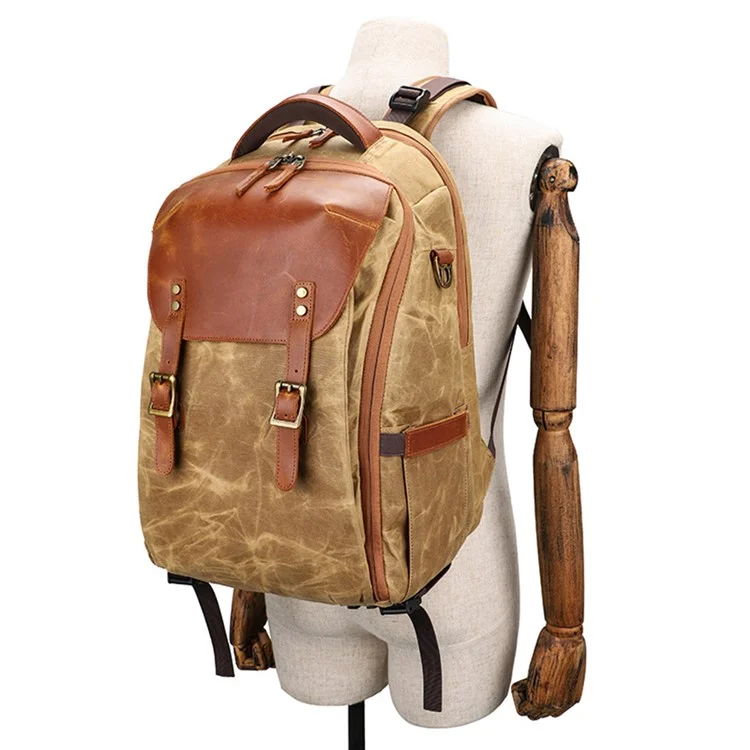K-805 Retro Shock-absorbing Camera Camerable Sackabless Waterpronation Canvas SLR Цифровой Рюкзак Для Открытой Фотографии - Синий