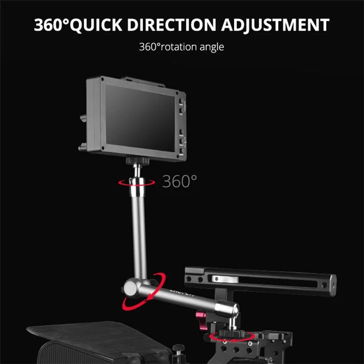 YELANGU LWSY-L7 Funzionamento a Rotazione Del Braccio di Estensione in Metallo da 7 Pollici Con Adattatore 1/4 Per Schermo LCD Monitor DV