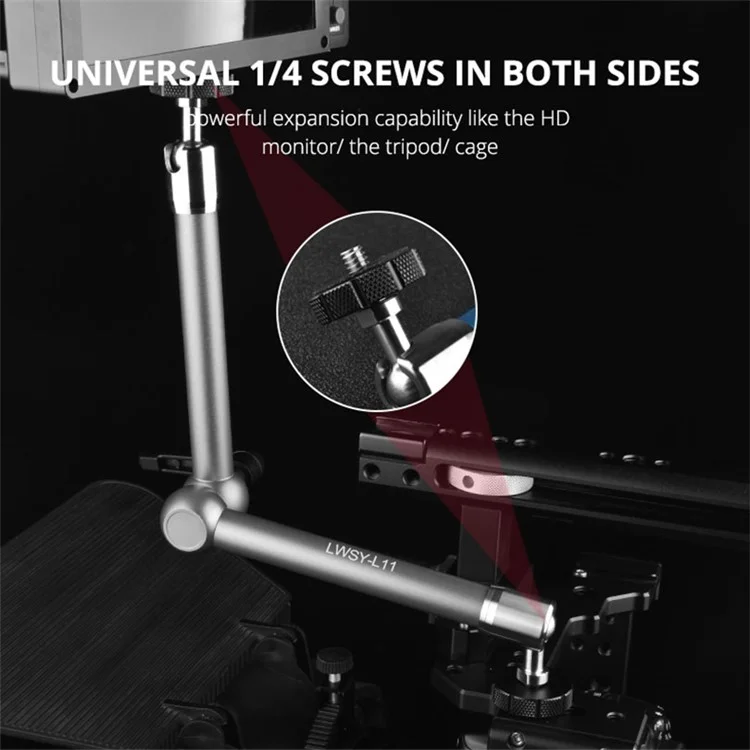 YELANGU LWSY-L7 Funzionamento a Rotazione Del Braccio di Estensione in Metallo da 7 Pollici Con Adattatore 1/4 Per Schermo LCD Monitor DV