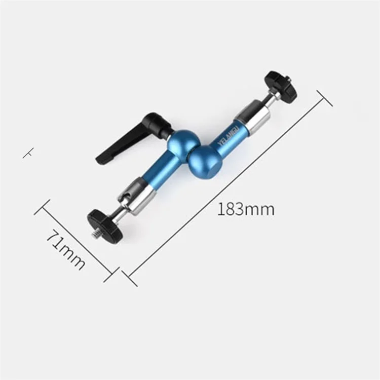 YELANGU A75 7-inch Metal Arm Mount Camera Adjustable Extension Rack DV Monitor LCD Screen Rotating Stand for Live-stream Photography