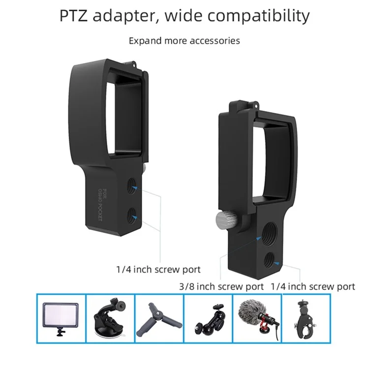 Palo de Selfie para DJI Osmo Pocket 2 Estabilizador de Gimbal Portátil Tipo-C/Clip de Teléfono Android Módulo de Extensión - Tipo-C a Tipo-C