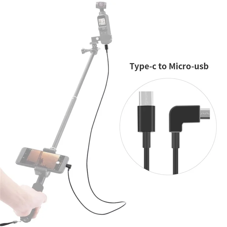 100cm Data Line Camera Direct Connection to Mobile Phone Conversion Wire Type-C to Type-C/Micro USB Cable for DJI Osmo Pocket 2 - Type-C to Micro USB