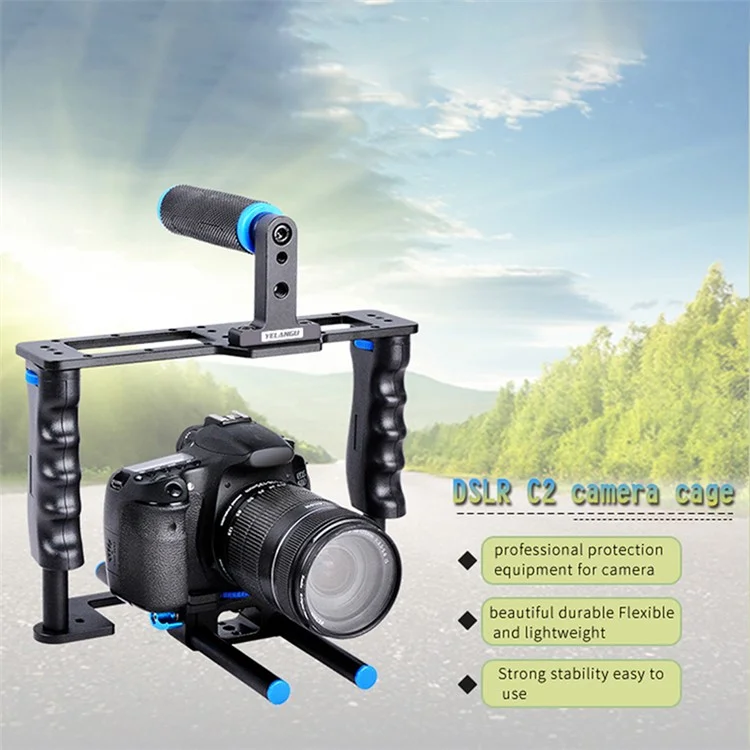 YELANGU C2 SLR Metal Crame Cage Camera Equipment Kit Agcuber Absorber Dubilisation Pour la Fabrication de Micro-films