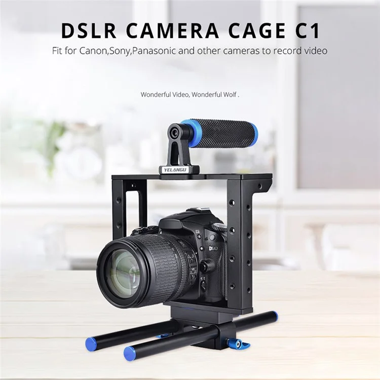 Estabilizador de Cámara de Video Yelangu C1 Cámara DSLR Cage Película Película de Video Película Hacer Estanterías de Carcasas Para Cajas Para Canon/Sony/Panasonic y Otras Cámaras