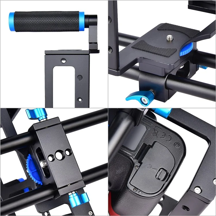 Estabilizador de Cámara de Video Yelangu C1 Cámara DSLR Cage Película Película de Video Película Hacer Estanterías de Carcasas Para Cajas Para Canon/Sony/Panasonic y Otras Cámaras