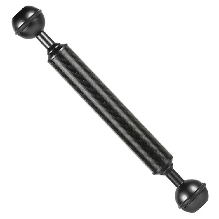 KF33 8-zoll 20 mm Kohlefaser Dual Ball Head Flood Auftriebsarmkamera Tauchschale Verbinden Sie Arm Unterwasserfotografie Accessoire - Schwarz