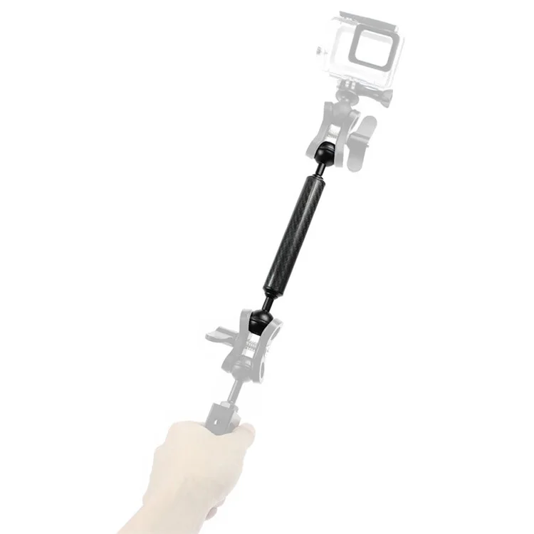 KF33 8-zoll 20 mm Kohlefaser Dual Ball Head Flood Auftriebsarmkamera Tauchschale Verbinden Sie Arm Unterwasserfotografie Accessoire - Schwarz