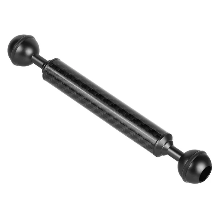 KF33 8-zoll 20 mm Kohlefaser Dual Ball Head Flood Auftriebsarmkamera Tauchschale Verbinden Sie Arm Unterwasserfotografie Accessoire - Schwarz