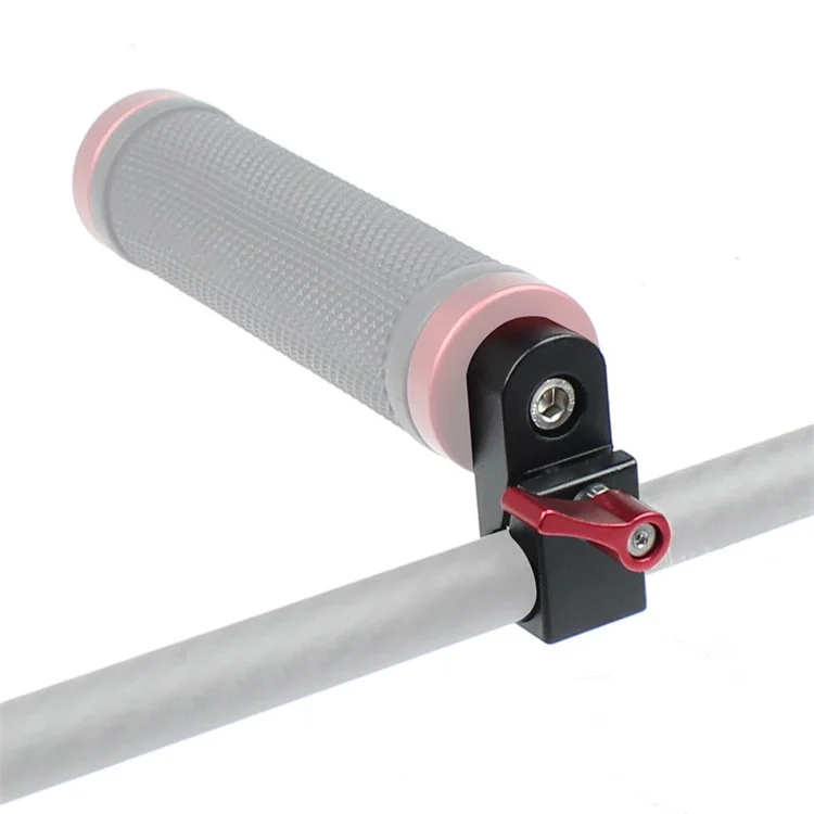F42850 Single Hole 15mm Rail Clamp Mount Rod Holder Camera Rig Rod Extension System Accessories - Red