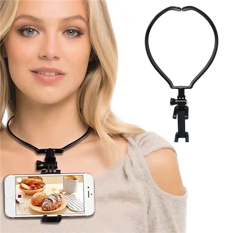 CN-89 Neck Mount Stand for GoPro Hero 10/9/8 Action Camera Phone Neck Strap Bracket