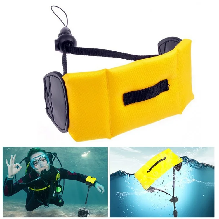 X-50 Flotación de Cámara Impermeable de Correa de Muñeca Para la Cámara DJI /GoPro Action - Amarillo