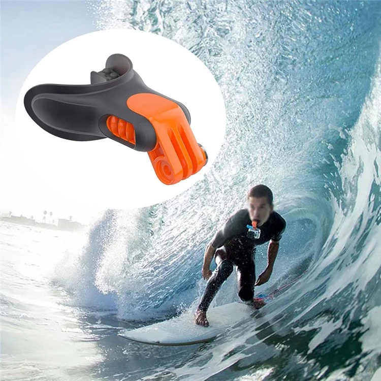 X-311 para GoPro/DJI Osmo Action Sport Camera Surfing Mouth Bite Connector Surf Teeth Brace Holder Mount con Float Block