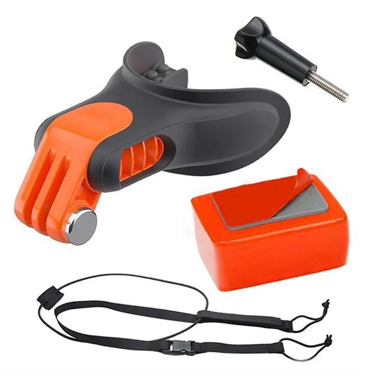 X-311 para GoPro/DJI Osmo Action Sport Camera Surfing Mouth Bite Connector Surf Teeth Brace Holder Mount con Float Block