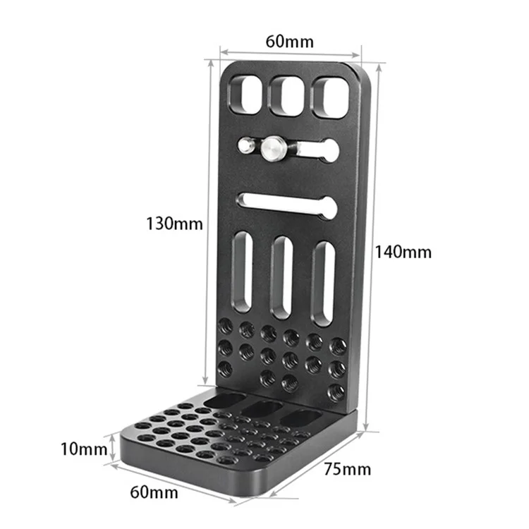 Support de caméra SLR universel L130A 1/4 pouce Plaque de montage en alliage d'aluminium verticale pour prise de vue