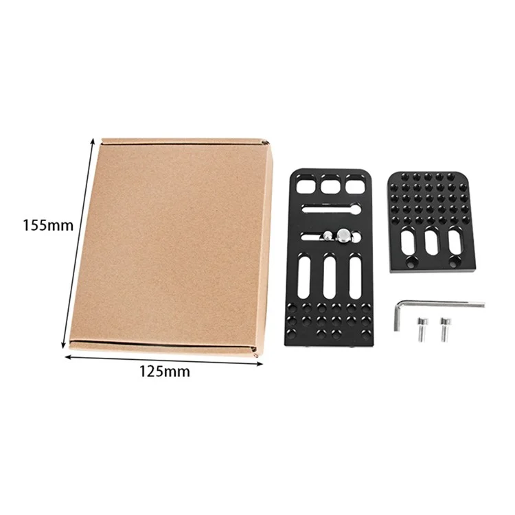 Support de caméra SLR universel L130A 1/4 pouce Plaque de montage en alliage d'aluminium verticale pour prise de vue