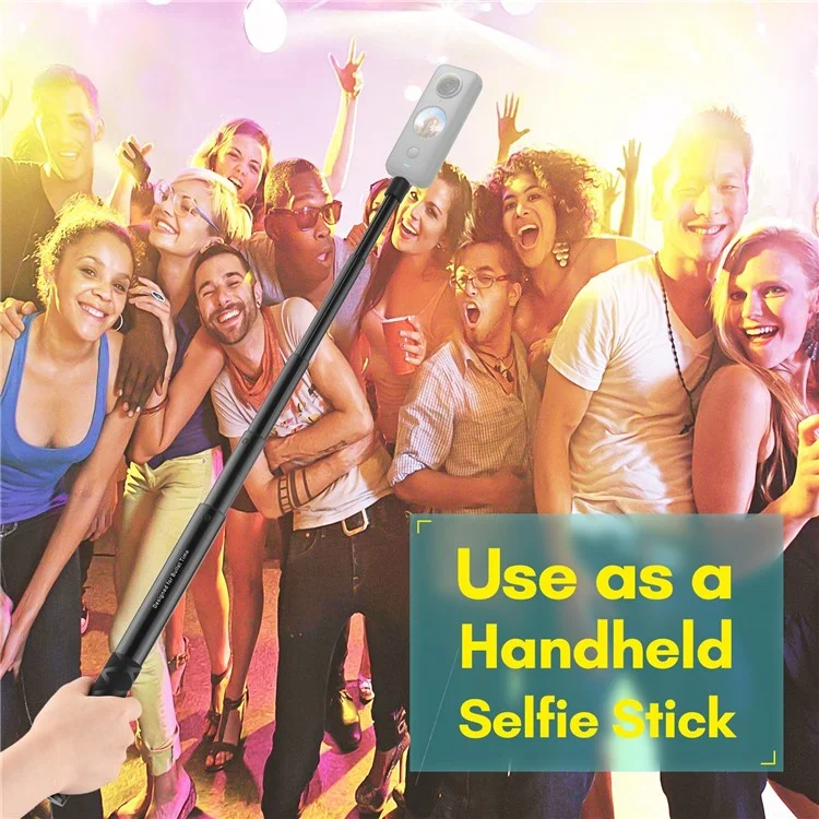 L38111 1,11 m Motorrad-Fahrrad-Unsichtbarer Selfie-Stick Lenkerhalterung mit 1/4-Zoll-Schraube für Insta360 One X2/RS-Kamera