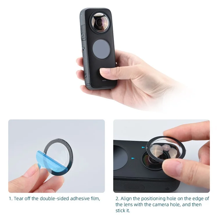 BRDRC 2Pcs PC Adhesive Lens Protector for Insta360 One X2 , Anti-scratch Sticky Camera Lens Guard
