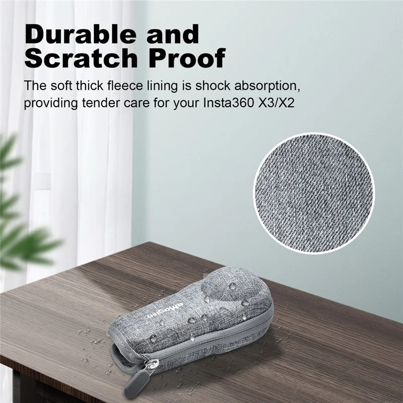 AMAGISN For Insta360 ONE RS 1-inch Panoramic Camera EVA+Cloth Drop-proof Case Portable Camera Protective Bag