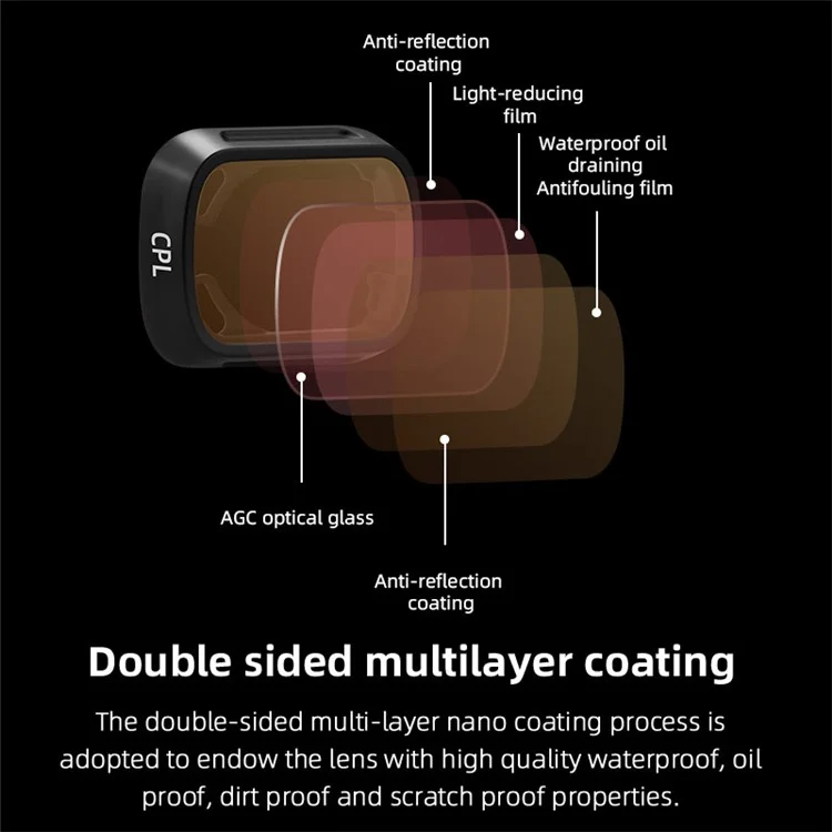 BRDRC Para DJI Mini 3 Pro UV / CPL / Filtro ND Plastic+filtro de Lente de Cámara de Drones de Vidrio Óptico - ND8-PL